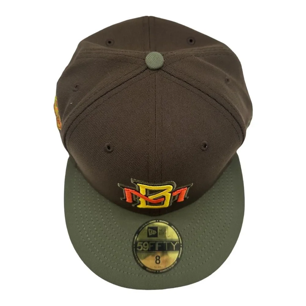 NWT New Era 59Fifty Milwaukee Brewers 25th Anniversary Hat Cap Green Brown Sz 8